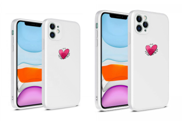 Apple iphone 12mini 12 12pro 12promax witte siliconen hoesjes met stijlvol hartje