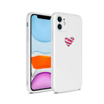 Apple iphone 12mini 12 wit siliconen hoesje hartje