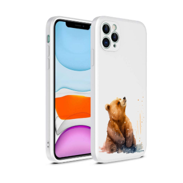 Apple iphone 12pro 12promax wit siliconen hoesje beertje