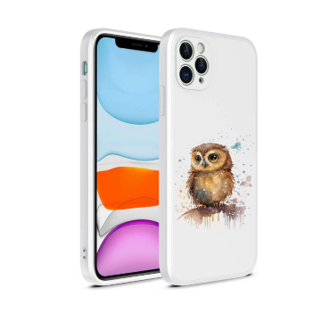 Apple iphone 12pro 12promax wit siliconen hoesje uiltje