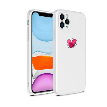 Apple iphone 12pro 12promaxwit siliconen hoesje slijlvol hartje