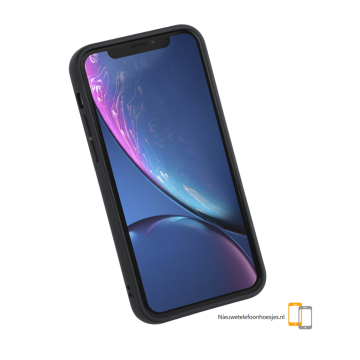 Apple iphone 12promax zwart siliconen cover hoesje voorkant