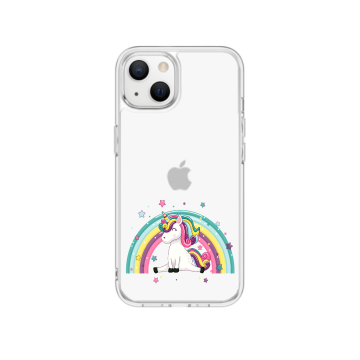 Apple iphone 13 mini iphone 13 transparant siliconen cover hoesjes unicorn regenboog sterren