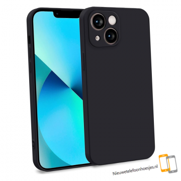 Apple iphone 13 mini siliconen hoesje met perfecte camera uitsparingen zwart