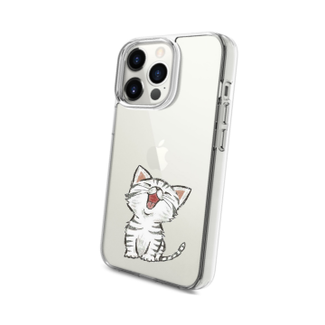 Apple iphone 13pro 13promax  hoesje schattig katje siliconen tranparant 13promax telefoonhoesje