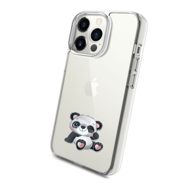 Apple iphone 13pro 13promax transparant hoesje panda knipoog