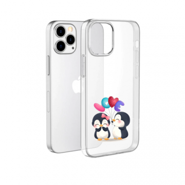 Apple iphone 13pro iphone 13promax transparant siliconen cover hoesjes pinquin love