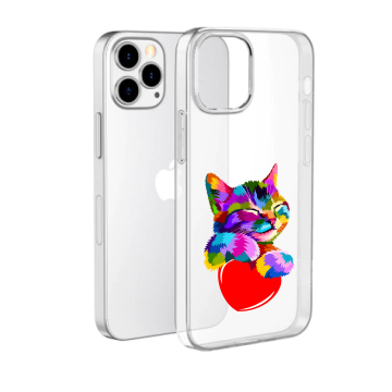 Apple iphone 13pro iphone 13promax transparant siliconen cover hoesjes poes hartje