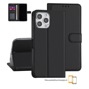 Apple iphone 13promax zwart bookcase hoesje