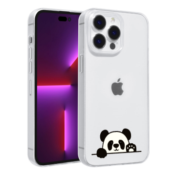 Apple iphone 14 pro max siliconen hoesje transparant panda