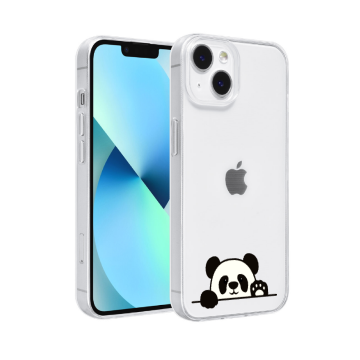 Apple iphone 14 siliconen hoesje transparant panda 0