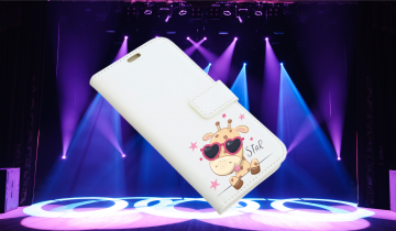 Apple iphone 6 6s bookcase hoesje wit girafje superstar