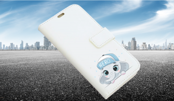 Apple iphone 6 6s bookcase hoesje wit olifantje hero