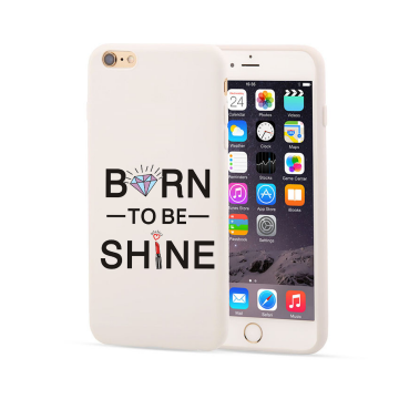 Apple iphone 6 6s 7 8 SE2020 SE2022 wit siliconen hoesje born to be shine