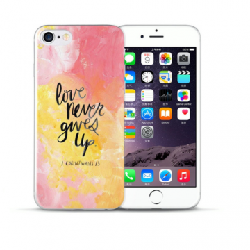 Apple iphone 6 6s 7 / 8 / SE2020 / SE2022  siliconen hoesje love never gives up