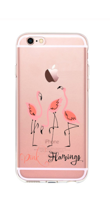 Apple iphone 6+ / 6S+ siliconen hoesje pinkflamingo