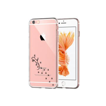 Apple iphone 6+ / 6S+ siliconen hoesje transparant hagedis