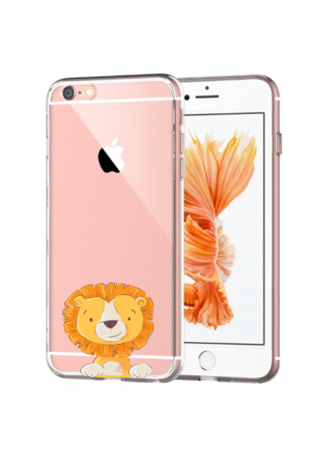 Apple iphone 6+ / 6S+ siliconen hoesje transparant leeuwtje