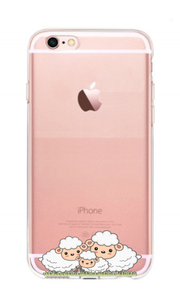 Apple iphone 6 Plus / 6S Plus siliconen hoesje transparant schattige schaapjes