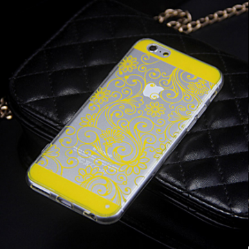 Apple iphone 6 6s soft siliconen design cover achterkant hoesje geel