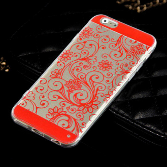 Apple iphone 6 6s soft siliconen design cover achterkant hoesje rood
