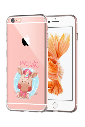 Apple iphone 6Plus 6SPlus transparant siliconen hoesje unicorn