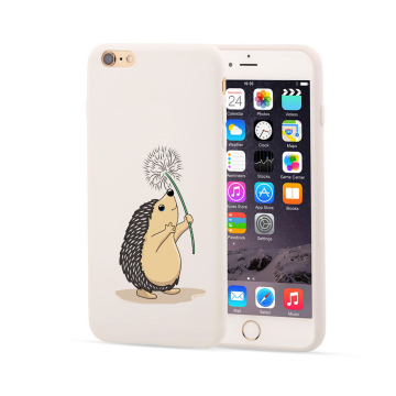 Apple iphone 6 6s wit siliconen hoesje egeltje