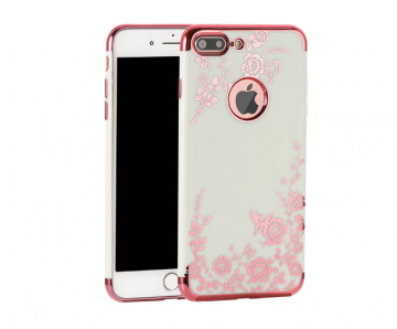 Apple iphone 6 / 6S 7 / 8 SE2020 / SE2022/ 7plus / 8plus siliconen hoesjes roze goud wit design