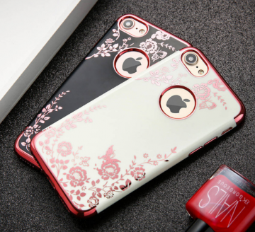 Apple iphone 6 / 6S 7 / 8 / SE2020 / SE2022 / 7plus / 8plus siliconen hoesjes roze goud wit design2