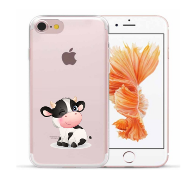 Apple iphone 7 8 se2020 se2022 siliconen hoesje transparant koetje knipoog1