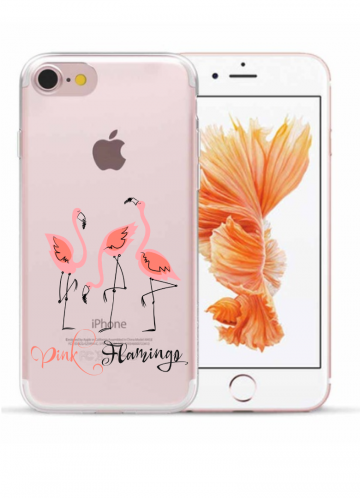 Apple iphone 7 8 SE2020 SE2022 siliconen hoesje pinkflamingo