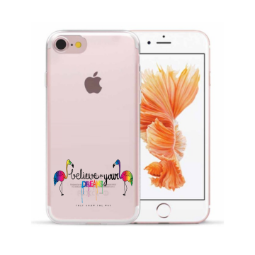 Apple iphone 7 8 SE2020 SE2022 siliconen hoesje transparant believe in your dreams
