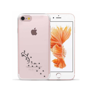 Apple iphone 7 8 SE2020 SE2022 siliconen hoesje transparant hagedis