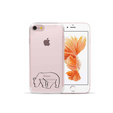Apple iphone 7 8 SE2020 SE2022 siliconen hoesje transparant ijsbeer