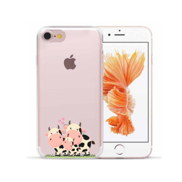 Apple iphone 7 8 SE 2020 SE2022 siliconen hoesje transparant koeien