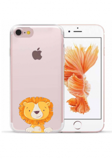 Apple iphone 7 8 SE2020 siliconen hoesje transparant leeuwtje