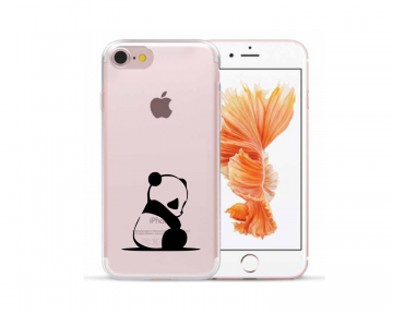 Apple iphone 7 8 SE2020 SE2022 siliconen hoesje transparant panda 0