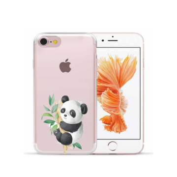 Apple iphone 7 8 / SE 2020 / SE2022 siliconen hoesje transparant panda
