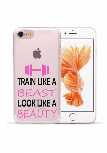Apple iphone 7 8 SE2020 SE2022 siliconen hoesje transparant train like a beast