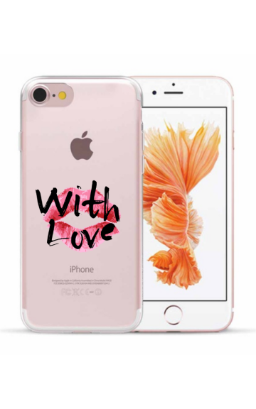 Apple iphone 7 8 SE2020 SE2022 siliconen hoesje transparant with love