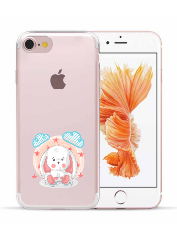 Apple iphone 7 8 / SE 2020 SE2022 transparant siliconen hoesje schattig klein konijntje