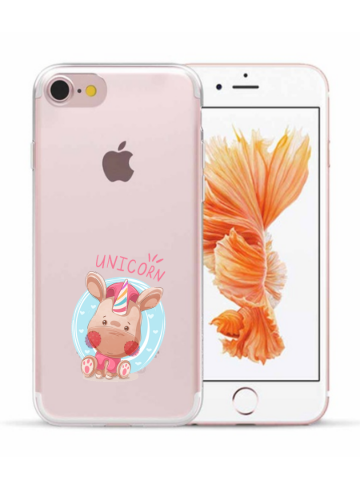 Apple iphone 7 8 SE2020 / SE2022 transparant siliconen hoesje unicorn