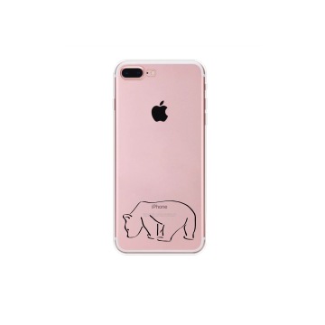 Apple iphone 7plus 8plus siliconen cover hoesje transparant ijsbeer