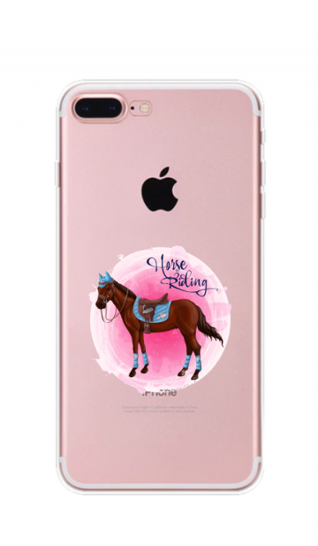 Apple iphone 7plus 8plus siliconen hoesje transparant hors riding