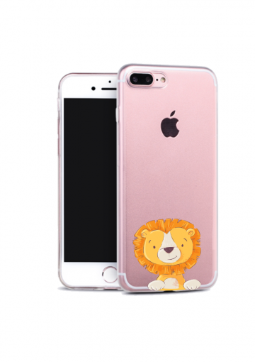 Apple iphone 7plus 8plus siliconen hoesje transparant leeuwtje