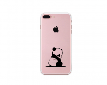Apple iphone 7plus 8plus siliconen hoesje transparant panda 0