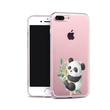 Apple iphone 7plus 8plus siliconen hoesje transparant panda