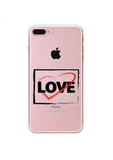 Apple iphone 7plus 8plus transparant cover siliconen hoesje love
