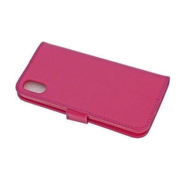 Apple iphone x xs bookcase hoesje donker roze achterkant