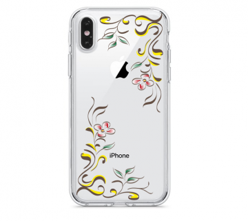Apple iphone x xs siliconen hoesje bloemen corners